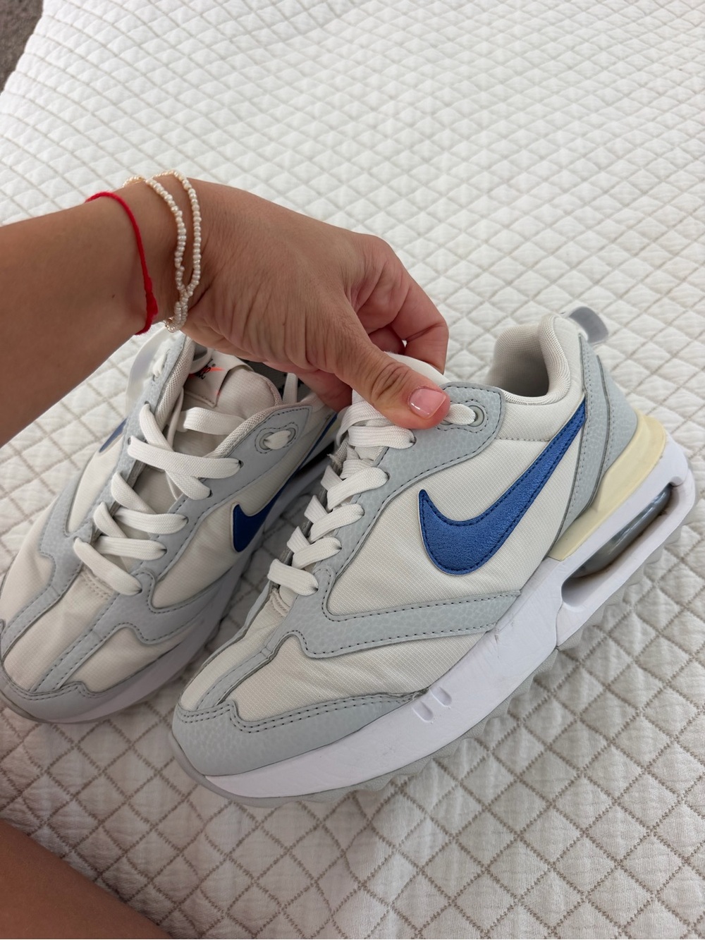 Nike Women’s Sneakers - White with Blue Swoosh